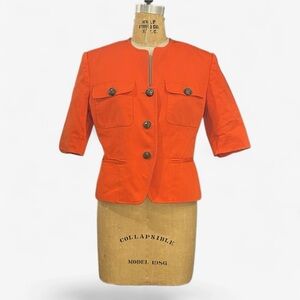 Vintage Guy Laroche Vibrant Orange Suit Jacket